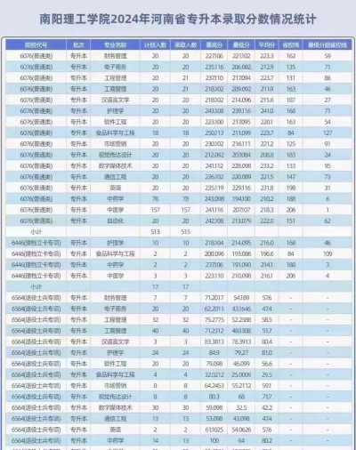 2024年南阳理工学院在河南录取分数线