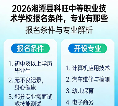 湘潭科旺中等职业技术学校2024年报名条件