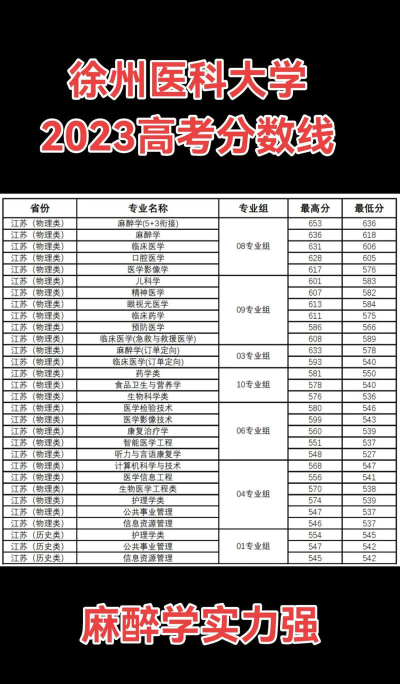 徐州医药中等专业学校2024年录取分数线