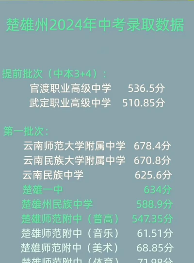 楚雄农业学校2024年分数线是多少