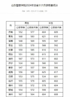 2024年陕西警察学院在山东录取分数线