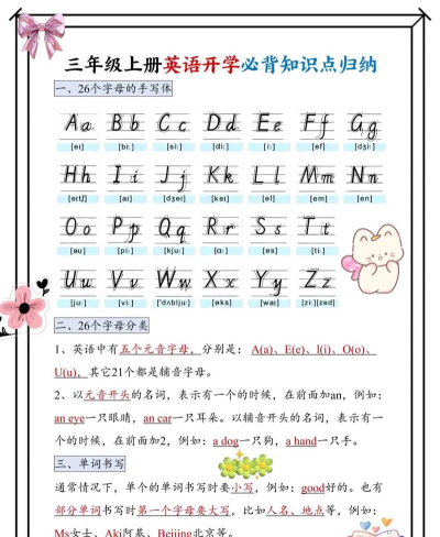 三年级英语入门应该先学什么