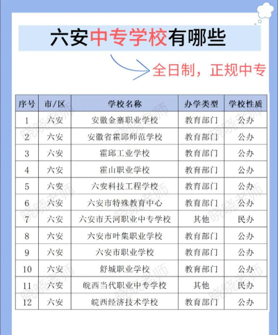 2024年六安民办中专学校有哪些
