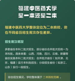福建中医药大学是一本还是二本