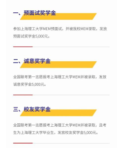 上海理工大学奖助学金有哪些分别多少钱