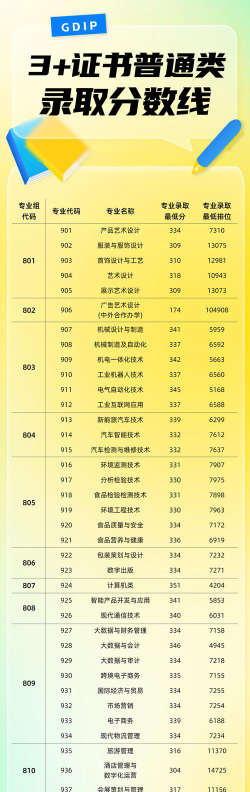 广东轻工职业技术大学2024年在贵州各专业录取分数线