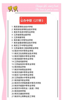 2024年南京排名前八的公办中职学校名单
