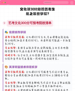 艺考文化300分能上啥学校
