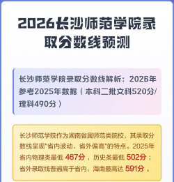 高考多少分能上长沙师范学院