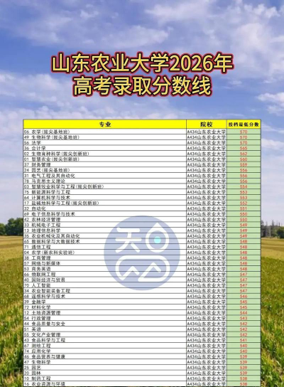 高考多少分能上山东农业大学