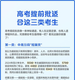 高考提前批适合哪些考生报名