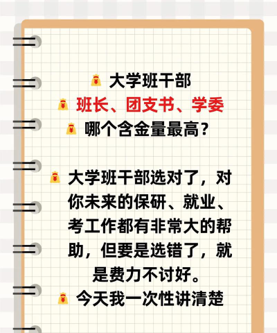 大学团支书和班长哪个好