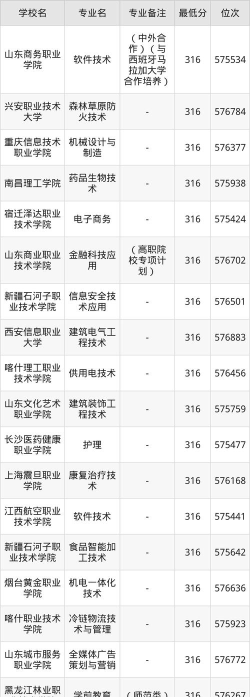 山东高考316分能上的大学有哪些？