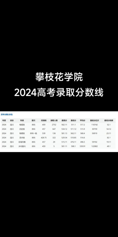 高考多少分能上攀枝花学院
