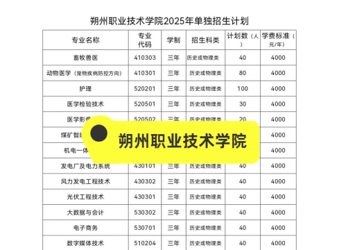 2024年朔州职业技术学院录取分数线：最低272分