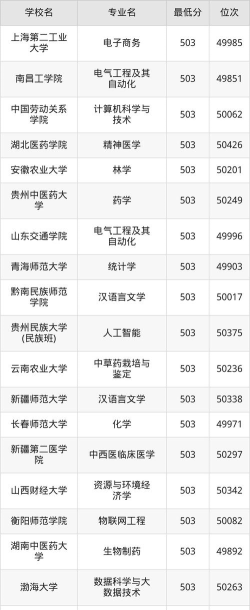 贵州理科503分能报考什么大学？