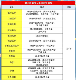 湖北开设医学检验技术专业的大学排名