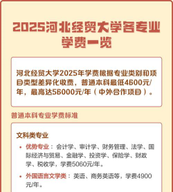 河北经贸大学一年学费多少钱及各专业的收费标准(2025参考）