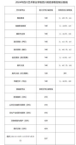 四川艺术职业学院单招分数线
