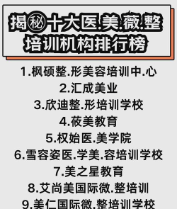 微整培训学校排名