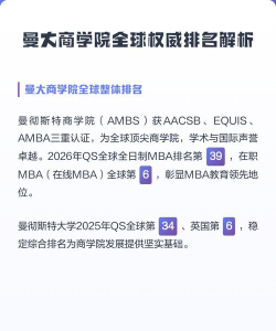 曼大商学院的排名