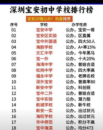 宝安私立学校排名