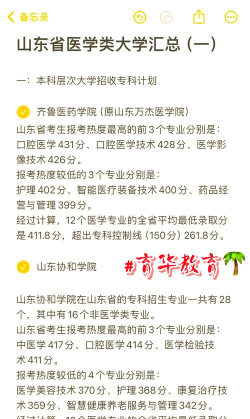 山东高考医学院排名榜