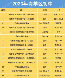 青羊区公办初中学校排名