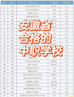 2024安徽中专学校排名榜