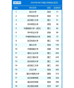 2024武汉学院排名全国排名