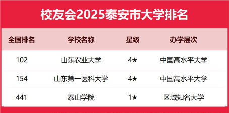 2024山东泰安本土大学排名