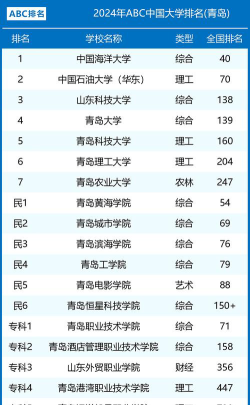 2024青岛公立学院排名