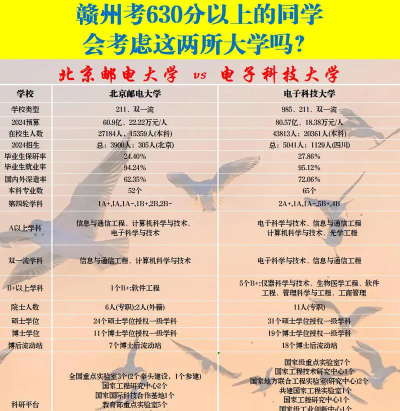 2024年北京电子科技学院和电子科技大学对比数据