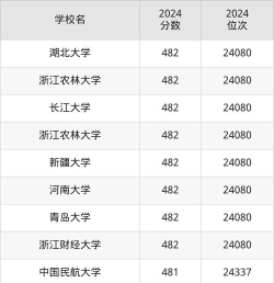 2024年487分能报的大学有哪些
