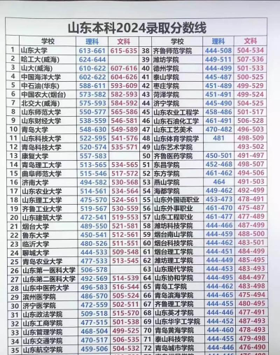 2024年山东351分能报的大学有哪些