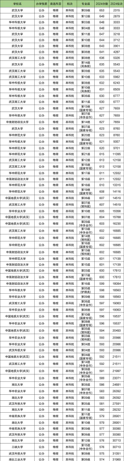 2024年湖北物理类503分能报的大学有哪些