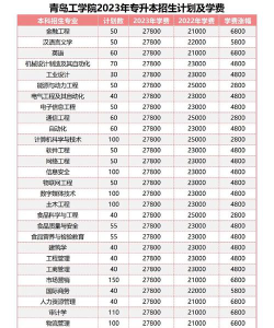 青岛工学院2023年在云南各专业招生人数