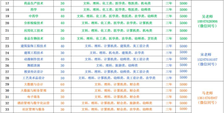赤峰工业职业技术学院2023年在云南各专业招生人数