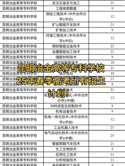昆明冶金高等专科学校2023年在西藏各专业招生人数