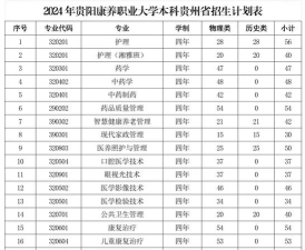 贵阳康养职业大学2023年在湖南各专业招生人数