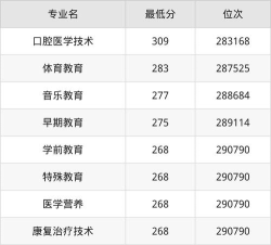 河北考生多少分能上长春早期教育职业学院