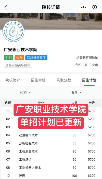 广安职业技术学院招生电话是什么