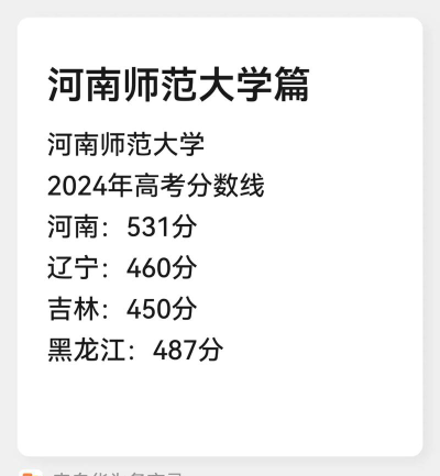 辽宁考生多少分能上河南师范大学