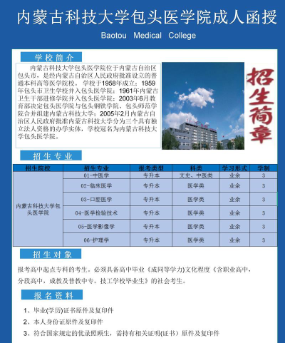 内蒙古科技大学包头医学院招生电话是什么