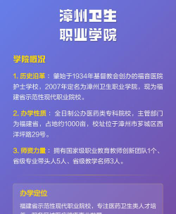 漳州卫生职业学院院校代码