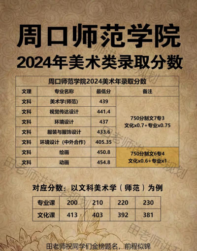 周口师范学院2024艺术生录取分数线