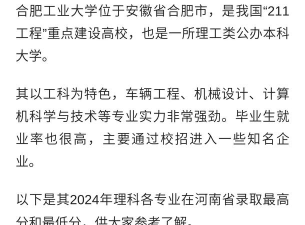 2024河南考生多少分能上合肥工业大学