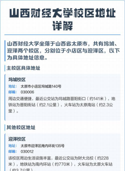 山西财经大学地址在哪里