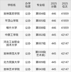 2025年高考吉林450分左右能考上哪些学校