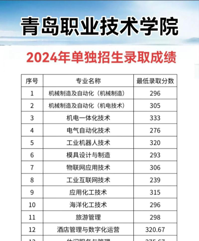 2024江西考生多少分能上青岛职业技术学院